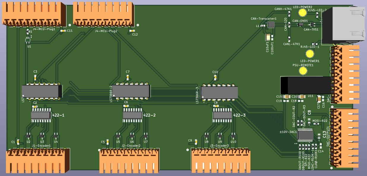 3D render of a servo controller encoder PCB